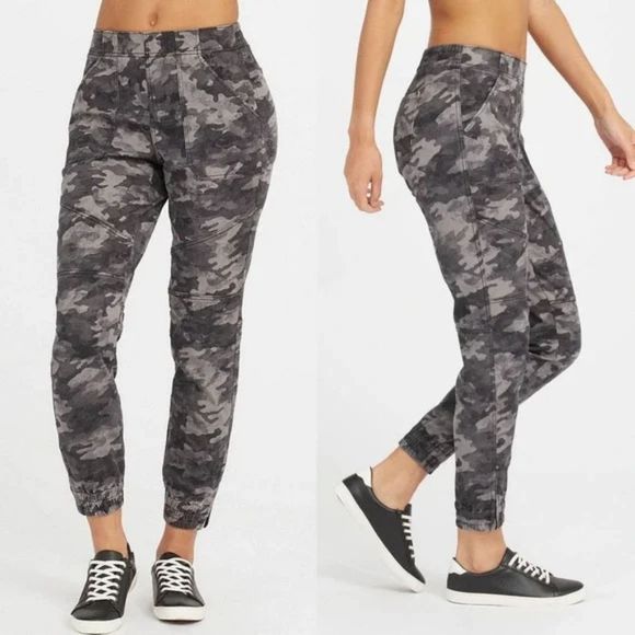 Spanx Stretch Mid Rise black white Camo Twill Joggers plus size‎ 2X 3X new!!! - Picture 1 of 12